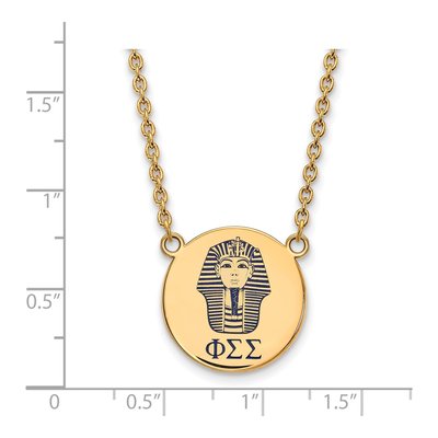 Phi Sigma Sigma Gold-Plated Sterling Silver Large Enamel Pendant – view 2