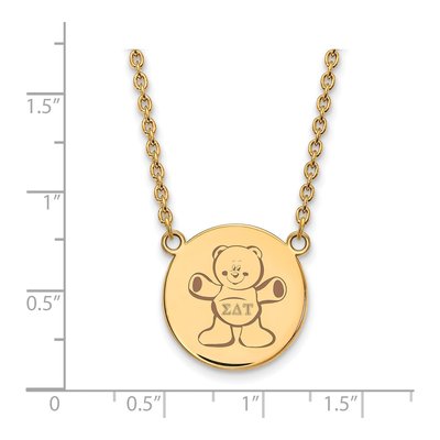 Sigma Delta Tau Gold-Plated Sterling Silver Large Sorority Pendant Necklace – view 2