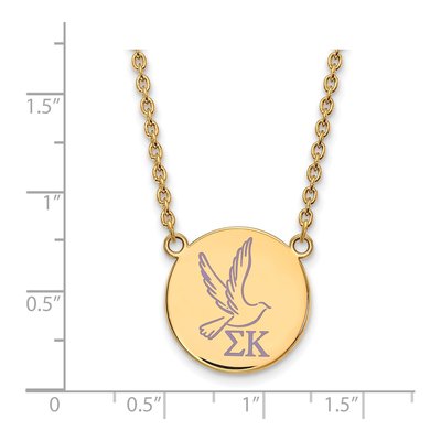 Sigma Kappa Gold-Plated Sterling Silver Large Enamel Pendant Necklace – view 2