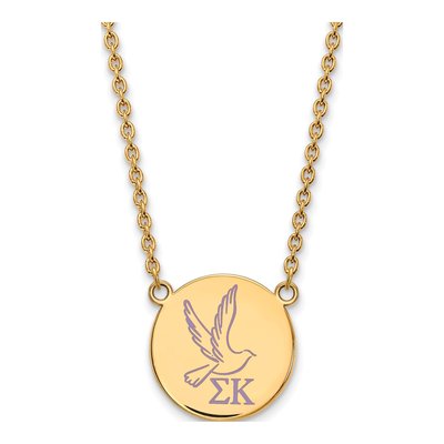 Sigma Kappa Gold-Plated Sterling Silver Large Enamel Pendant Necklace