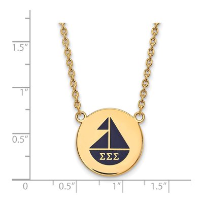 Sigma Sigma Sigma Gold-Plated Sterling Silver Large Tri Sorority Pendant – view 2