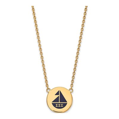 Sigma Sigma Sigma Gold-Plated Sterling Silver Large Tri Sorority Pendant