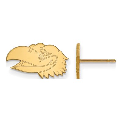 University of Kansas Gold-Plated Sterling Silver Jayhawk Stud Earrings