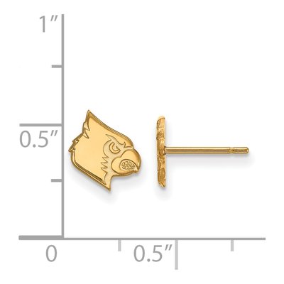 University of Louisville Gold-Plated Sterling Silver Cardinal Stud Earrings – view 2
