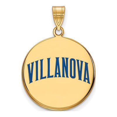 Villanova University Gold-Plated Sterling Silver Large Enameled Disc Pendant