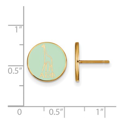 Alpha Epsilon Phi Gold-Plated Sterling Silver Sorority Enamel Stud Earrings – view 2
