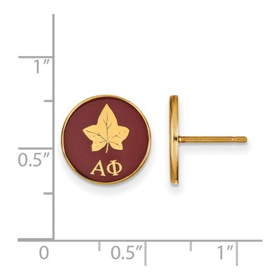Alpha Phi Gold-Plated Sterling Silver Sorority Symbol Stud Earrings – view 2