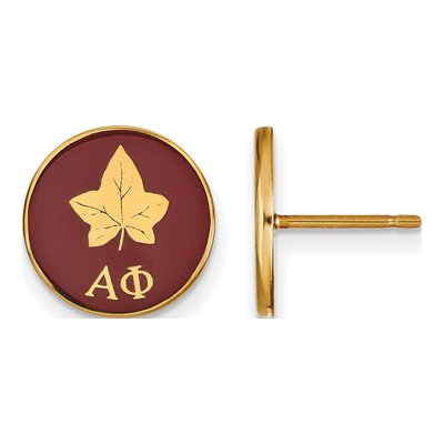 Alpha Phi Gold-Plated Sterling Silver Sorority Symbol Stud Earrings