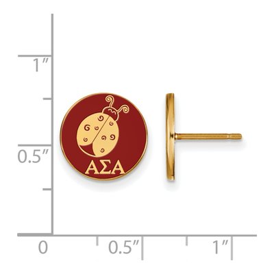 Alpha Sigma Alpha Gold-Plated Sterling Silver Sorority Stud Earrings – view 2