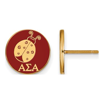 Alpha Sigma Alpha Gold-Plated Sterling Silver Sorority Stud Earrings