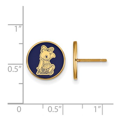 Alpha Xi Delta Gold-Plated Sterling Silver Sorority Symbol Enamel Stud Earrings – view 2