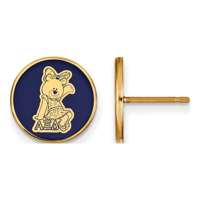 Alpha Xi Delta Gold-Plated Sterling Silver Sorority Symbol Enamel Stud Earrings