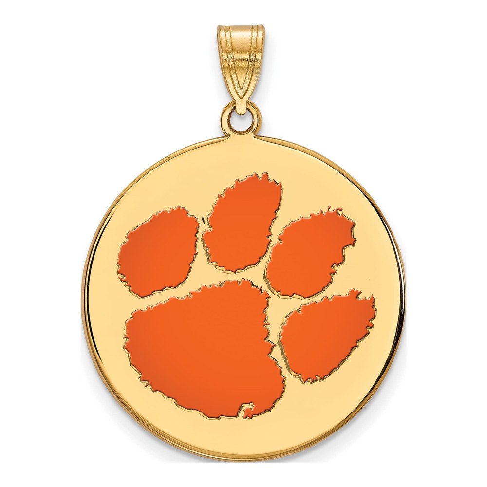 Clemson University Gold-Plated Sterling Silver Extra Large Tigers Paw Pendant