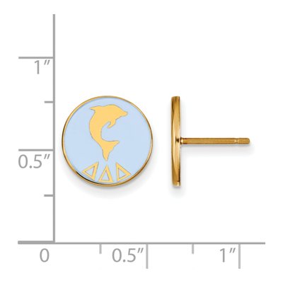 Delta Delta Delta Gold-Plated Sterling Silver Sorority Symbol Stud Earrings – view 2