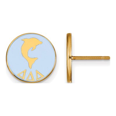 Delta Delta Delta Gold-Plated Sterling Silver Sorority Symbol Stud Earrings