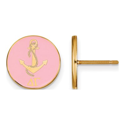 Delta Gamma Gold-Plated Sterling Silver Enamel Stud Earrings