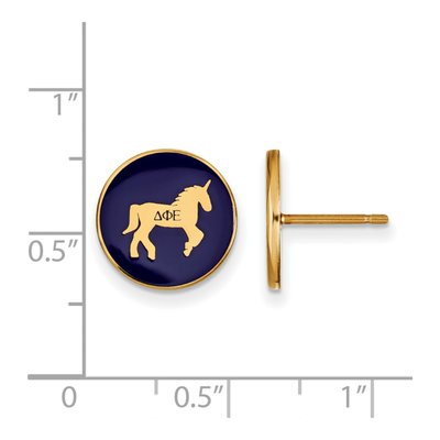 Delta Phi Epsilon Gold-Plated Sterling Silver Sorority Symbol Stud Earrings – view 2