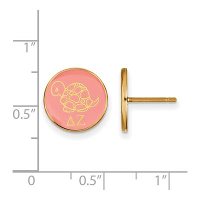 Delta Zeta Gold-Plated Sterling Silver Sorority Symbol Enamel Stud Earrings – view 2