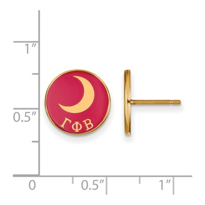 Gamma Phi Beta Gold-Plated Sterling Silver Sorority Symbol Enamel Stud Earrings – view 2