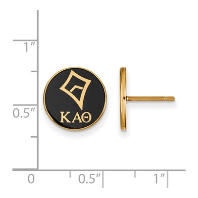 Kappa Alpha Theta Gold-Plated Sterling Silver Enamel Stud Earrings – view 2