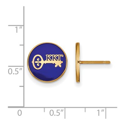 Kappa Kappa Gamma Gold-Plated Sterling Silver Enamel Sorority Stud Earrings – view 2