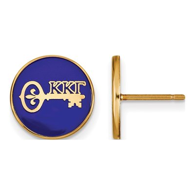 Kappa Kappa Gamma Gold-Plated Sterling Silver Enamel Sorority Stud Earrings
