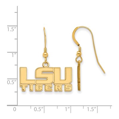 Louisiana State University Gold-Plated Sterling Silver LSU Tigers Earrings – view 2