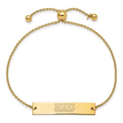 Miami University Gold-Plated Sterling Silver Bar Bracelet – view 2
