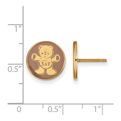 Sigma Delta Tau Gold-Plated Sterling Silver Enamel Stud Earrings – view 2