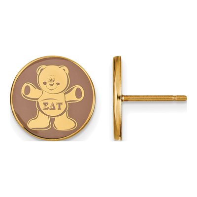 Sigma Delta Tau Gold-Plated Sterling Silver Enamel Stud Earrings