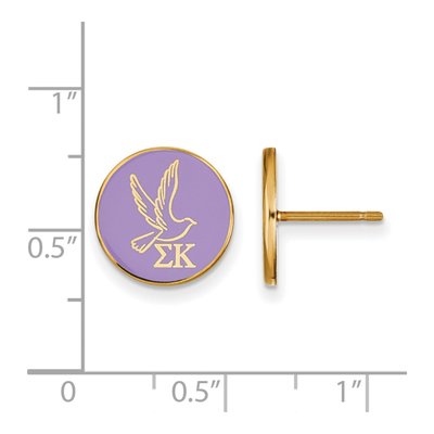 Sigma Kappa Gold-Plated Sterling Silver Sorority Symbol Enamel Stud Earrings – view 2