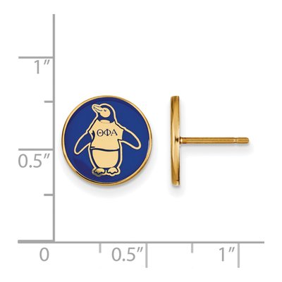 Theta Phi Alpha Gold-Plated Sterling Silver Sorority Symbol Stud Earrings – view 2