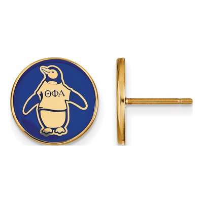 Theta Phi Alpha Gold-Plated Sterling Silver Sorority Symbol Stud Earrings