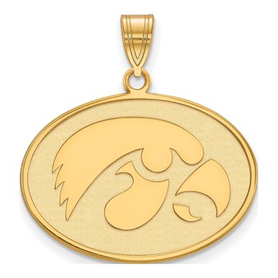 University of Iowa Gold-Plated Sterling Silver Large Hawk Pendant