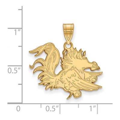 University of South Carolina Gold-Plated Sterling Silver Gamecocks Large Pendant – view 2