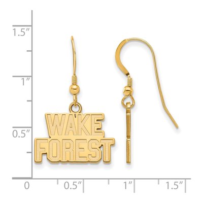 Wake Forest University Gold-Plated Sterling Silver W-F Earrings – view 2