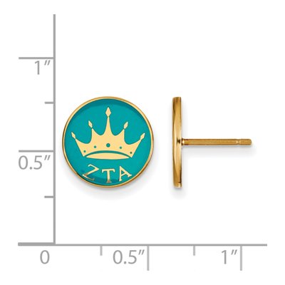 Zeta Tau Alpha Gold-Plated Sterling Silver Sorority Symbol Enamel Stud Earrings – view 2