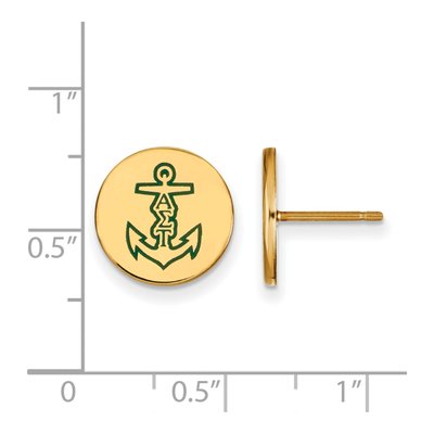 Alpha Sigma Tau Gold-Plated Sterling Silver Sorority Symbol Stud Earrings – view 2