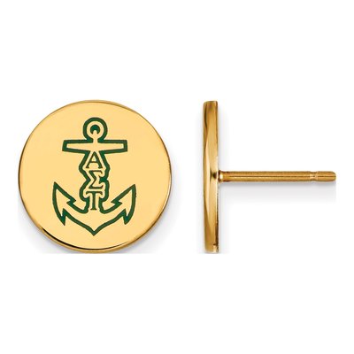 Alpha Sigma Tau Gold-Plated Sterling Silver Sorority Symbol Stud Earrings