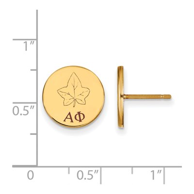 Alpha Phi Gold-Plated Sterling Silver Sorority Symbol Stud Earrings – view 2