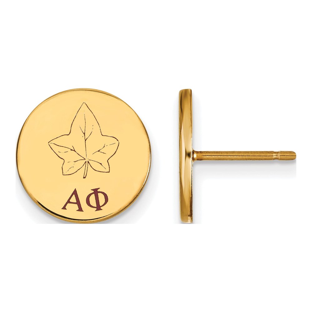 Alpha Phi Gold-Plated Sterling Silver Sorority Symbol Stud Earrings