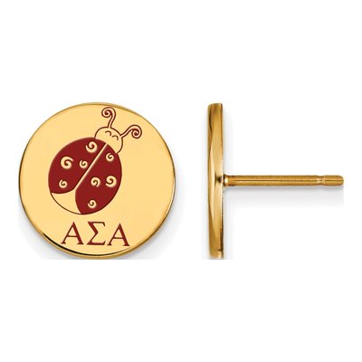 Alpha Sigma Alpha Gold-Plated Sterling Silver Sorority Symbol Stud Earrings