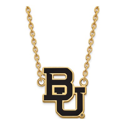 Baylor University Gold-Plated Sterling Silver Large Bears Enamel Pendant Necklace