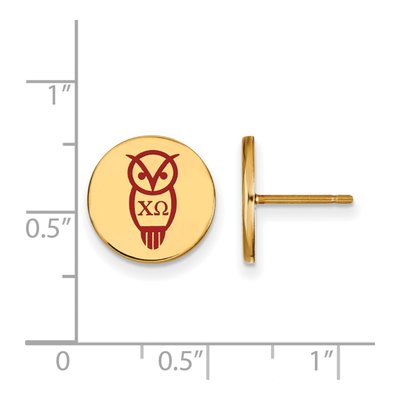 Chi Omega Gold-Plated Sterling Silver Sorority Symbol Enamel Stud Earrings – view 2