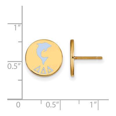 Delta Delta Delta Gold-Plated Sterling Silver Sorority Symbol Stud Earrings – view 2
