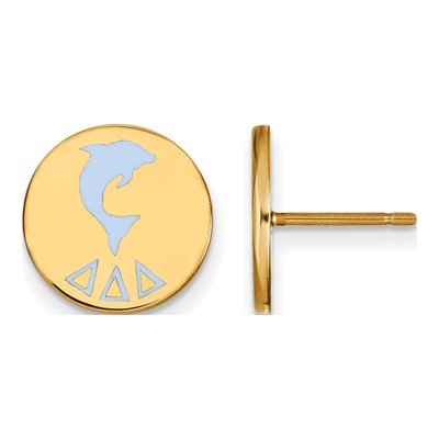 Delta Delta Delta Gold-Plated Sterling Silver Sorority Symbol Stud Earrings