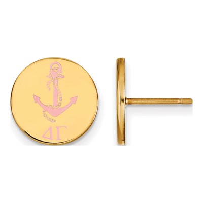 Delta Gamma Gold-Plated Sterling Silver Sorority Symbol Enamel Stud Earrings