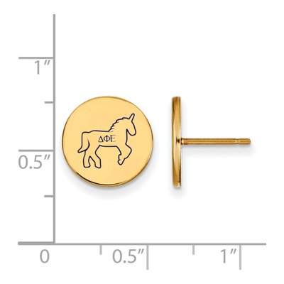 Delta Phi Epsilon Gold-Plated Sterling Silver Sorority Symbol Stud Earrings – view 2