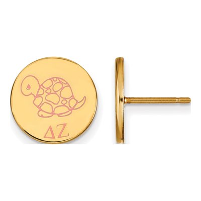 Delta Zeta Gold-Plated Sterling Silver Sorority Symbol Enamel Stud Earrings