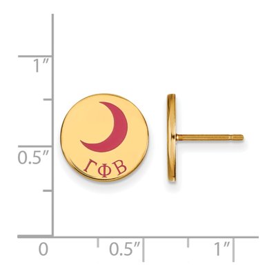 Gamma Phi Beta Gold-Plated Sterling Silver Sorority Enamel Stud Earrings – view 2